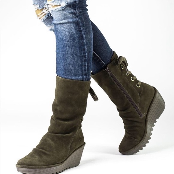 Fly London Yada Mid Calf Boots Size 7 